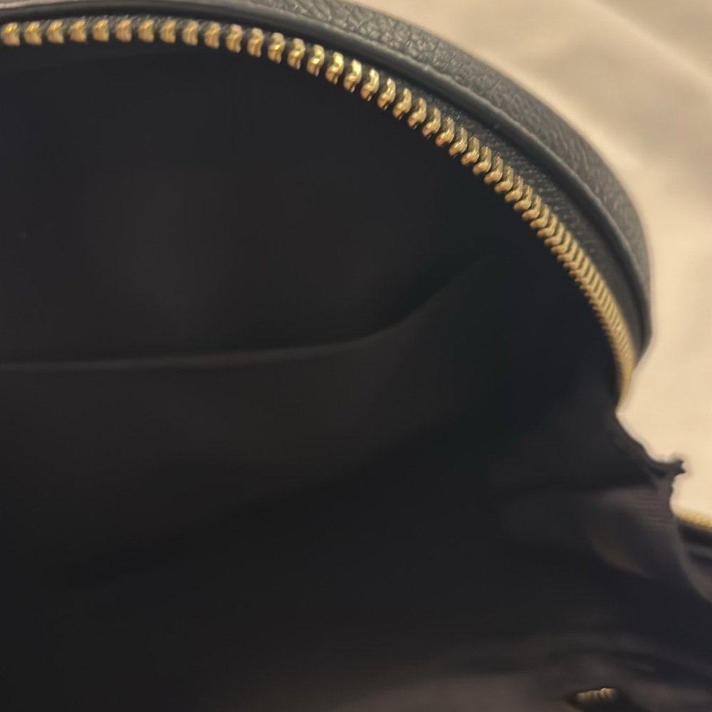 Furla Dotty Black w/gold accents Leather Crossbody small Bag top handle designer - Picture 9 of 14